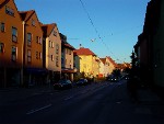 evening street scene in Stuttgart Germany